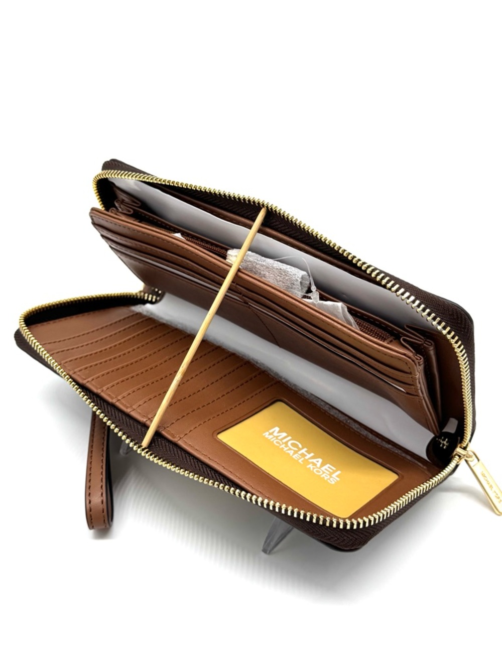 Michael Kors Large Continental Wallet Brown Signature Multi - Picture 7 of 8